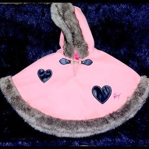 Hersey Johnson pink and brown poncho.